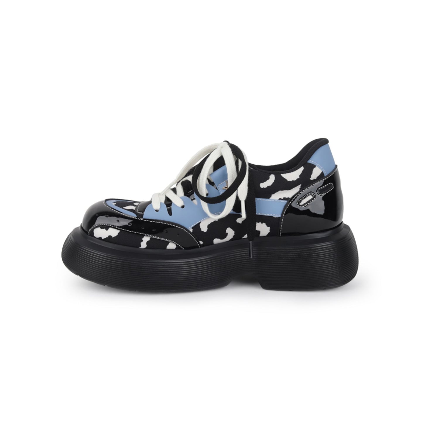 Colorblock Chunky Platform Lace-Up Shoes　X3476