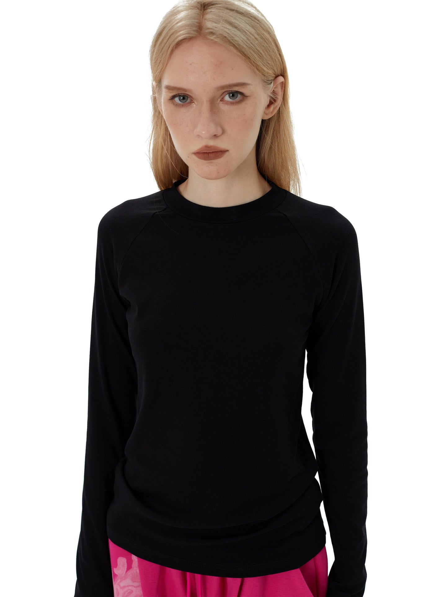 Round Neck Long-Sleeved Tops　X3177