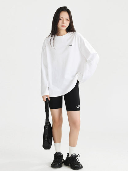 One-point design basic long sleeve t-shirt X3144