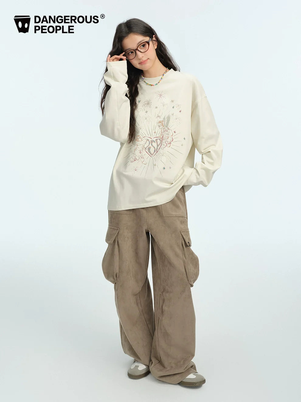 loose casual versatile long sleeve T-shirt　X3136