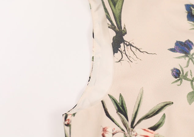 Botanical floral pattern v-neck vest X3042