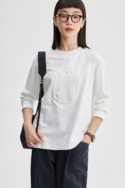 Three-dimensional object print long sleeve t-shirt X3202