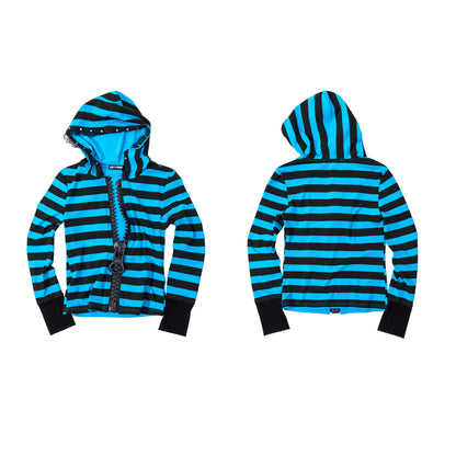 Striped Lace Hoodie and Shorts　X3690