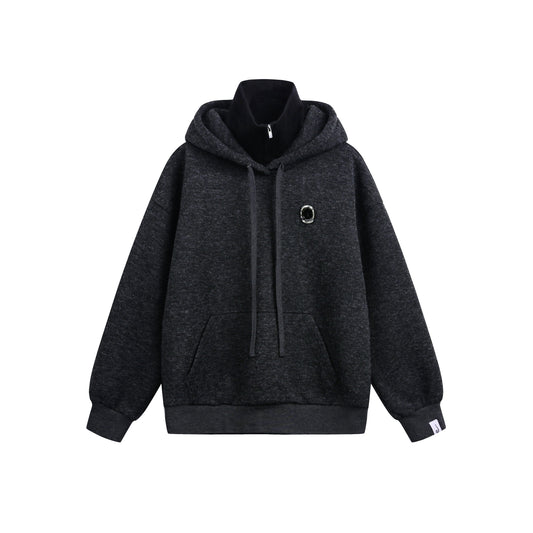 Layered-Look High-Neck Hoodie & Long Skirt 　X3484