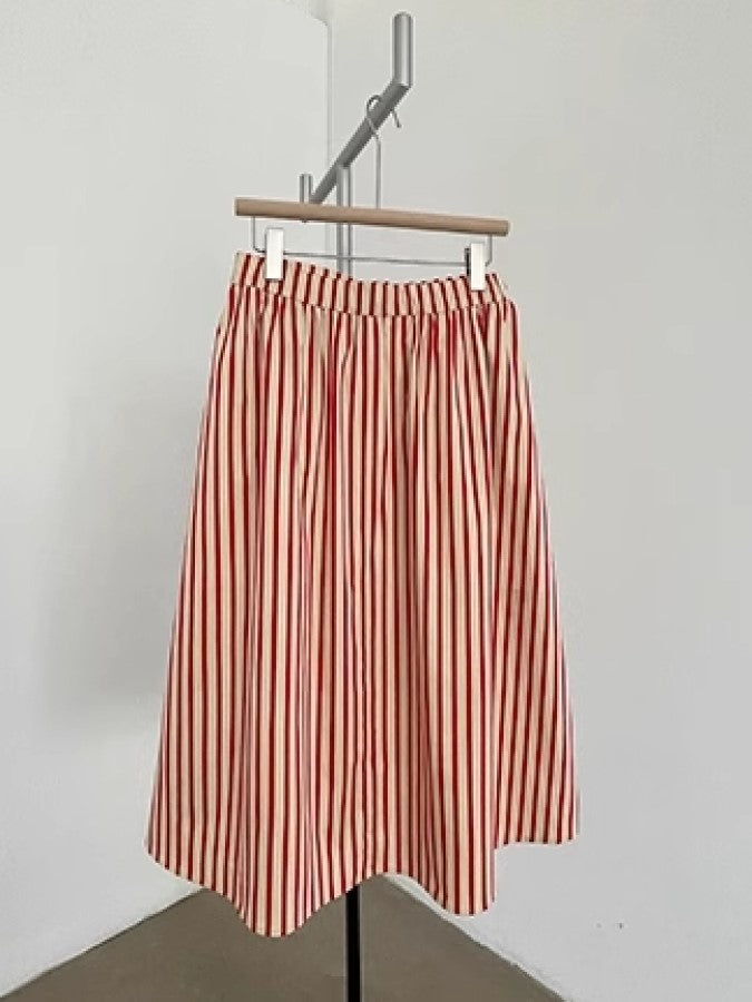 Stripe Mid-Mole A-Line Skirt X2283