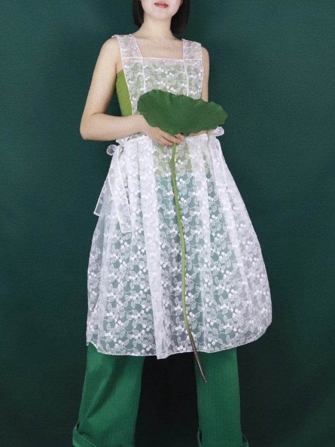 Organza Embroidered Fairy Apron Skirt X2289