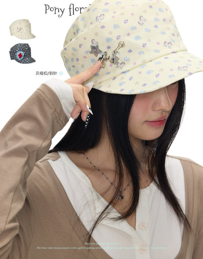 Vintage Floral Slouchy Cap　X3697