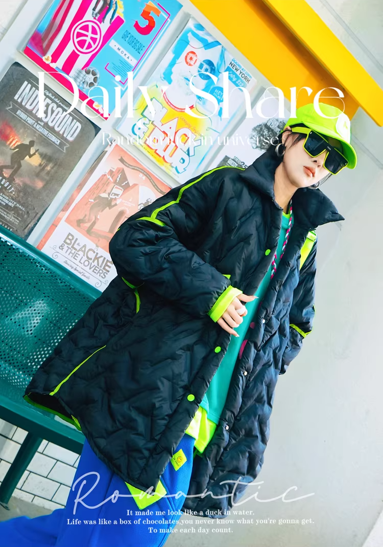 Letter Patch Oversized Padded Coat　X3508