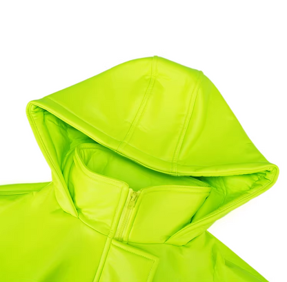 PU 抓絨內襯超大連帽外套 X3509