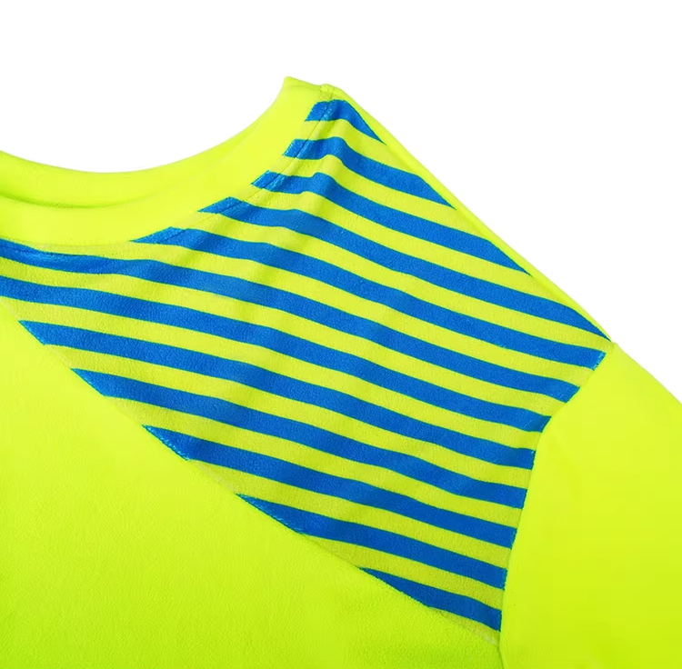 Color Block Striped Fleece Oversized Top　X3516