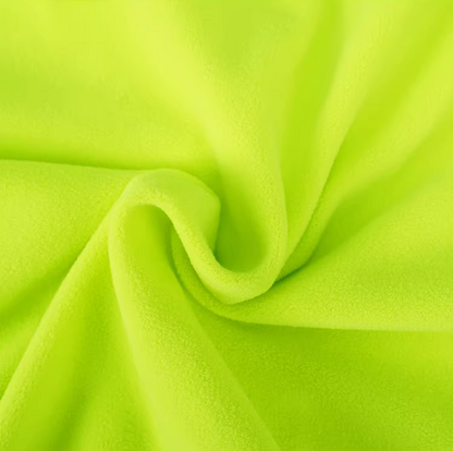 Neon Color PU Collar Fleece Polo Top X3515