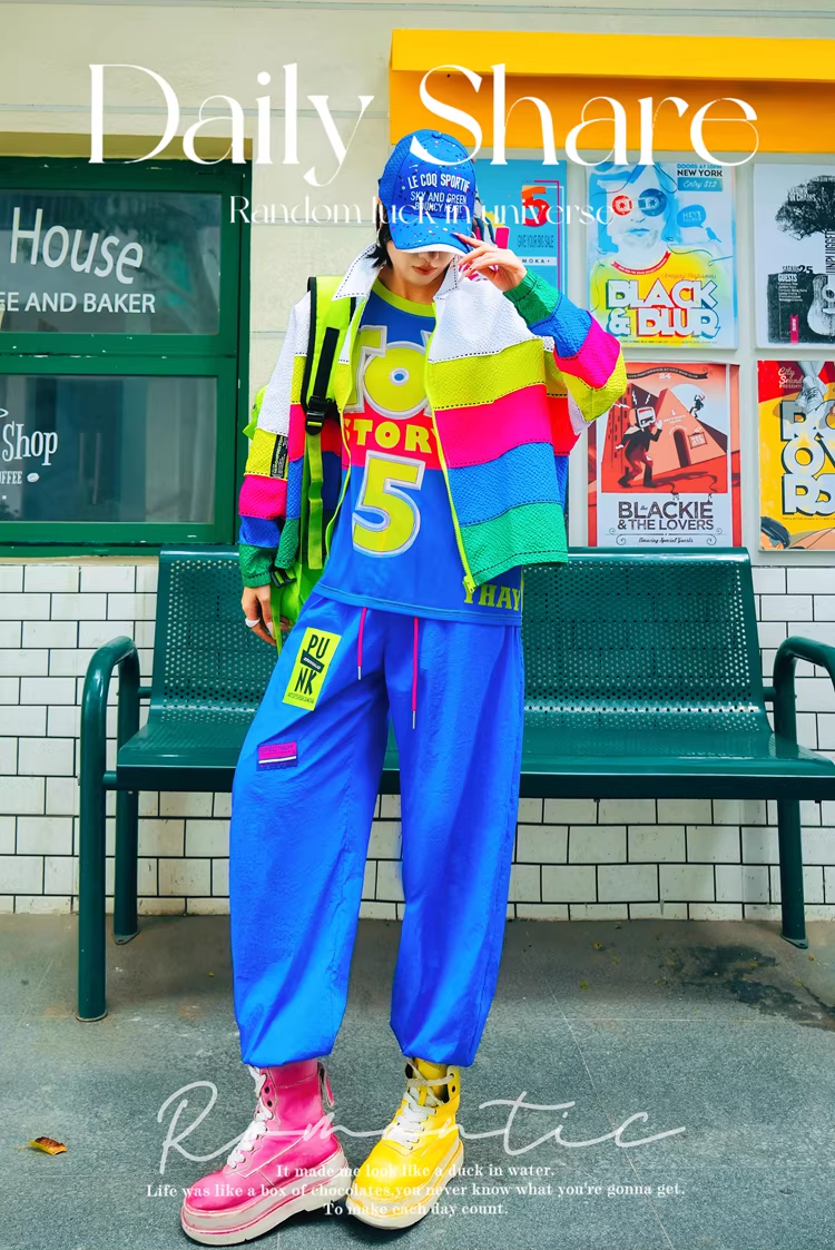 多巴胺撞色條紋超大外套 X3513