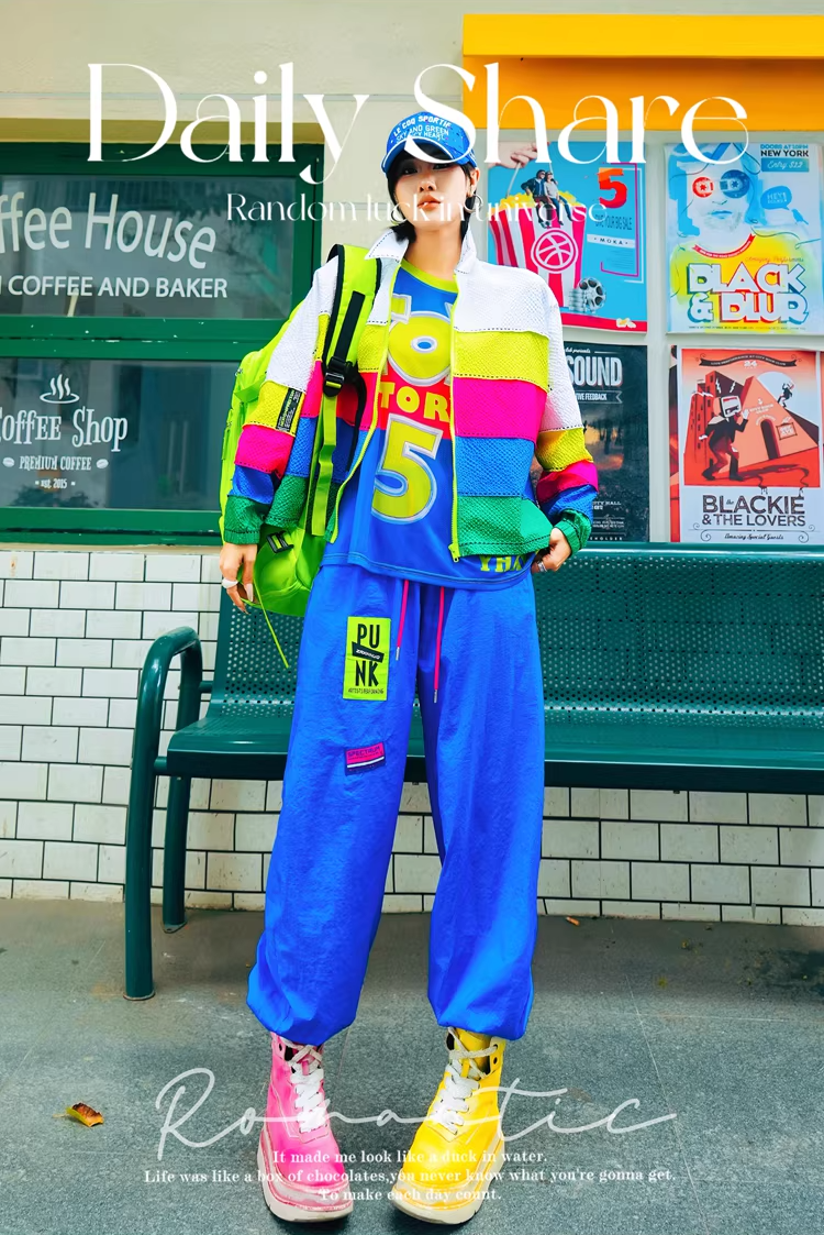 多巴胺撞色條紋超大外套 X3513