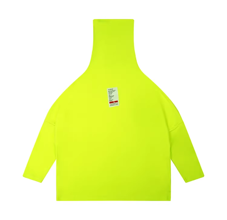 Color Batwing High-Neck Fleece Top　X3511