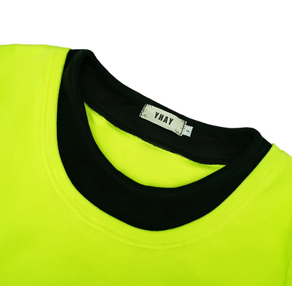 Neon Color Fleece-Lined Oversized T-Shirt　X3514