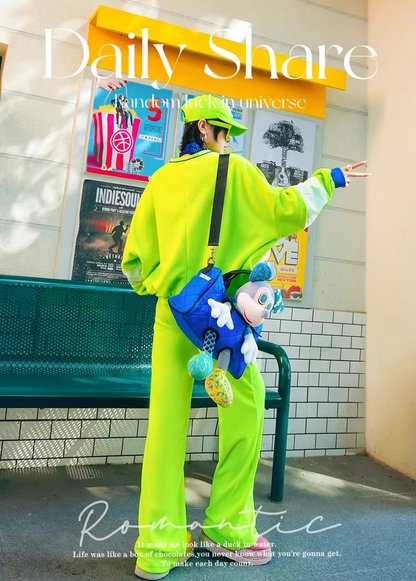 Color Straight Fleece-Lined Letter Patch Sweatpants　X3510