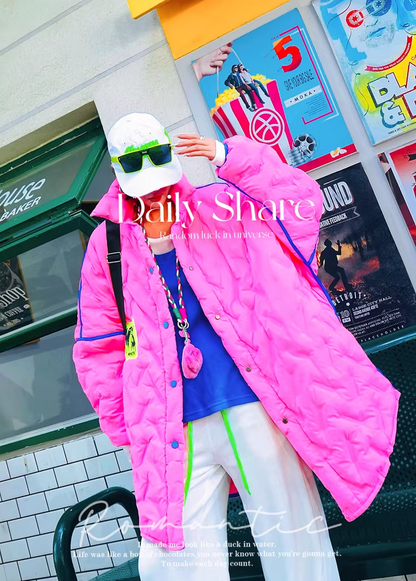 Letter Patch Oversized Padded Coat　X3508