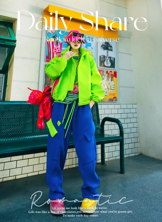 PU Fleece-Lined Oversized Hooded Jacket　X3509