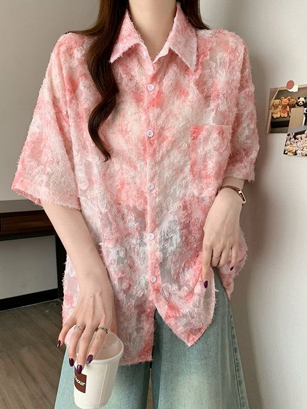Floral Lightweight Short Sleeve Shirt　X3245