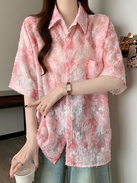 Floral Lightweight Short Sleeve Shirt　X3245
