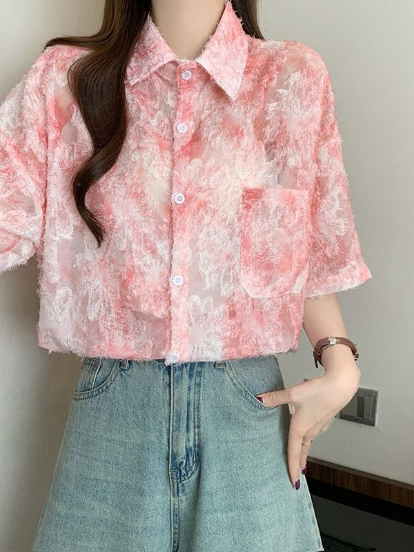Floral Lightweight Short Sleeve Shirt　X3245