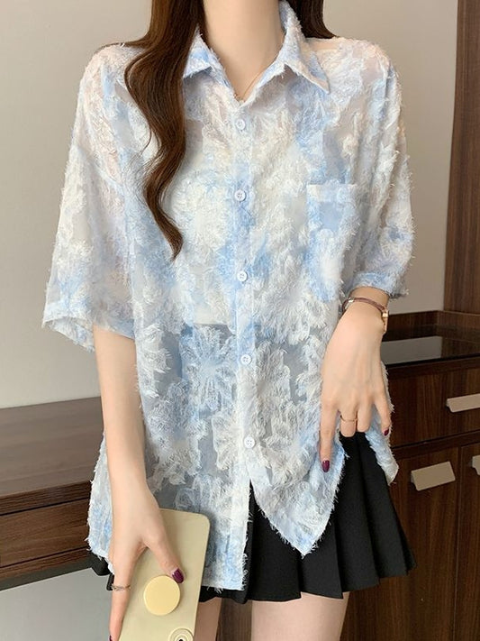Floral Lightweight Short Sleeve Shirt　X3245