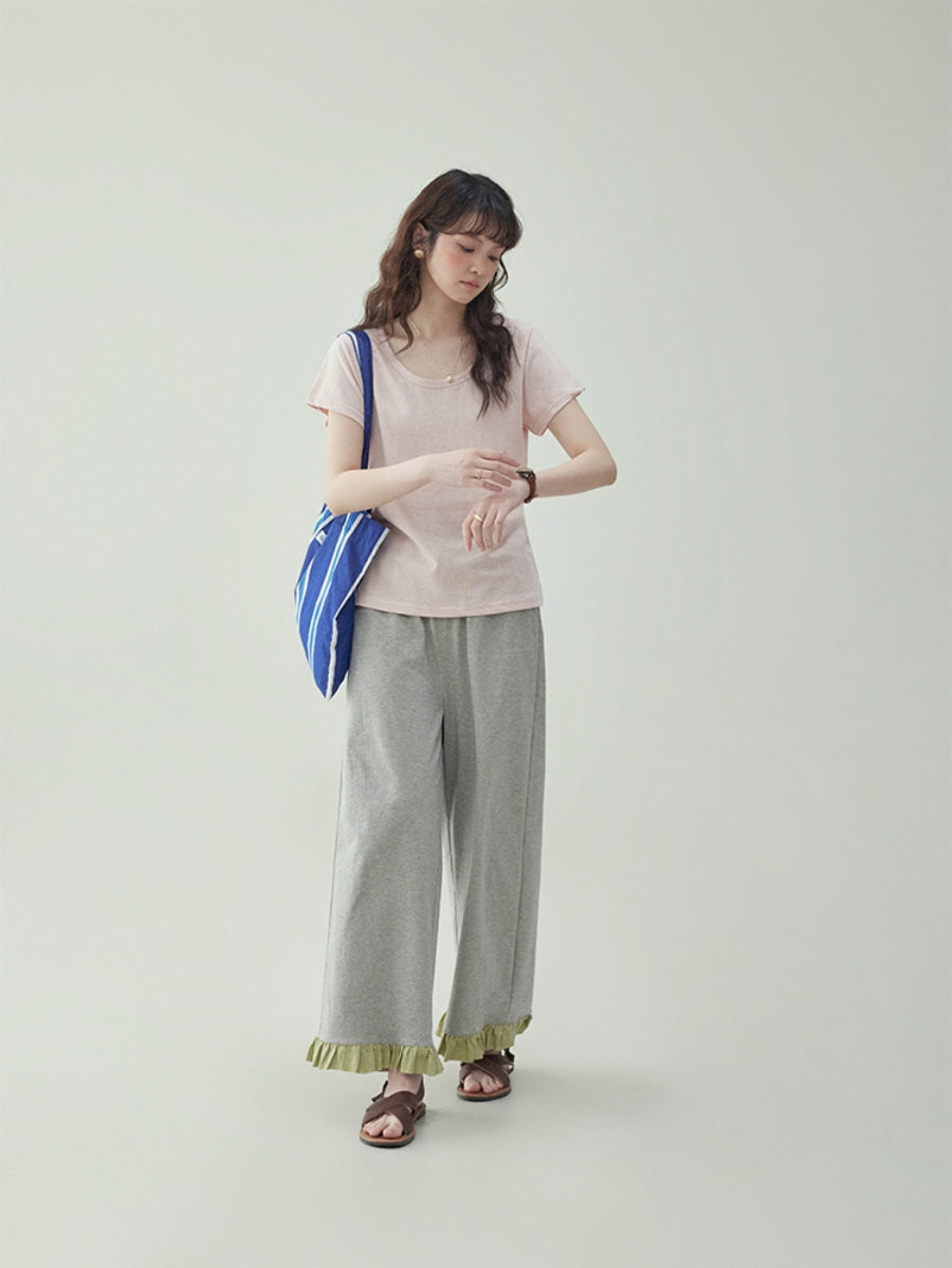 Frill Panel Wide-Leg Pants　X3230