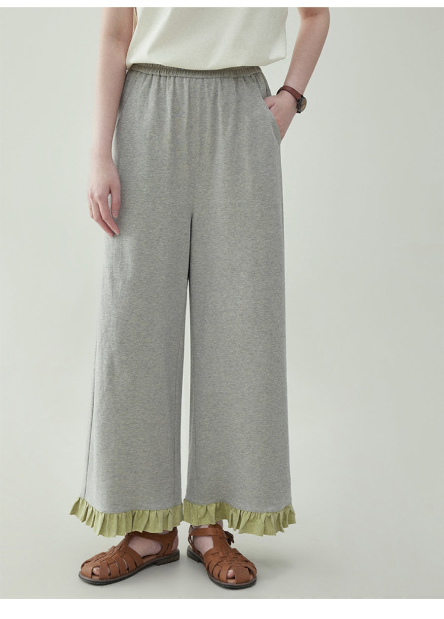 Frill Panel Wide-Leg Pants　X3230
