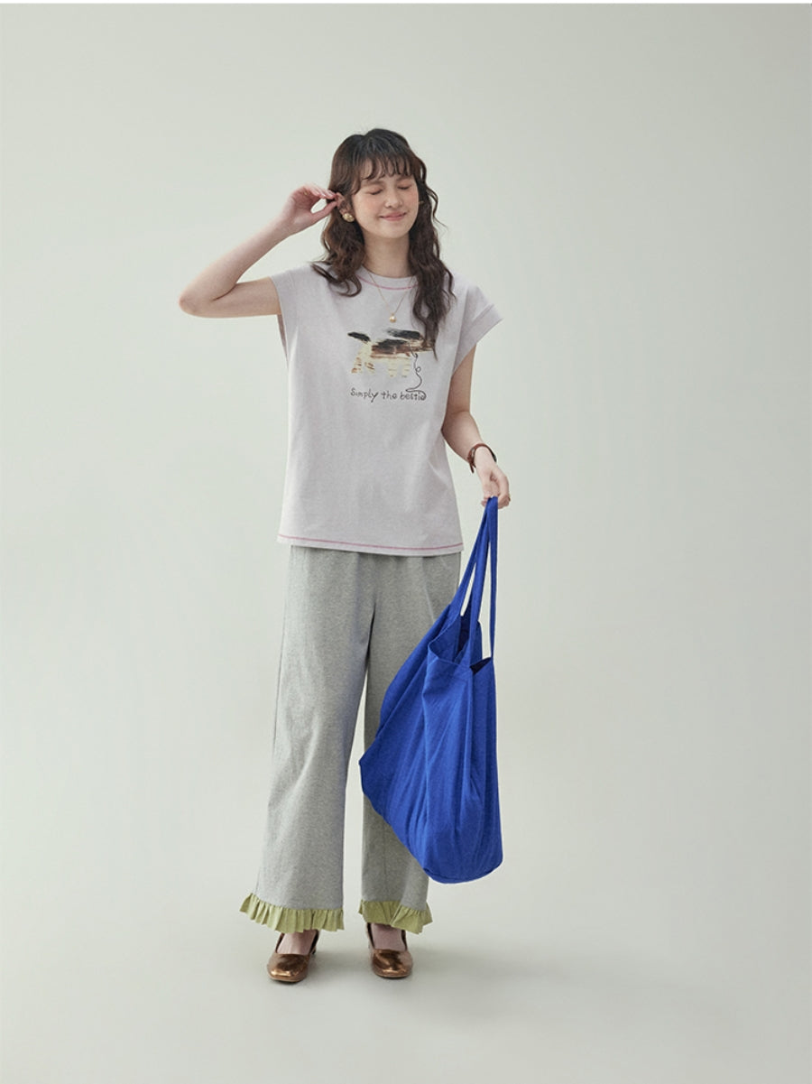 Frill Panel Wide-Leg Pants　X3230