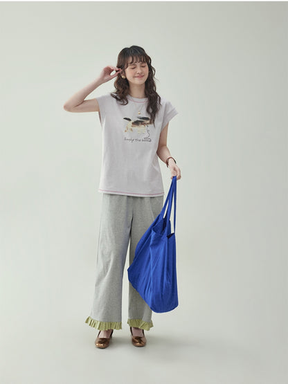 Frill Panel Wide-Leg Pants　X3230