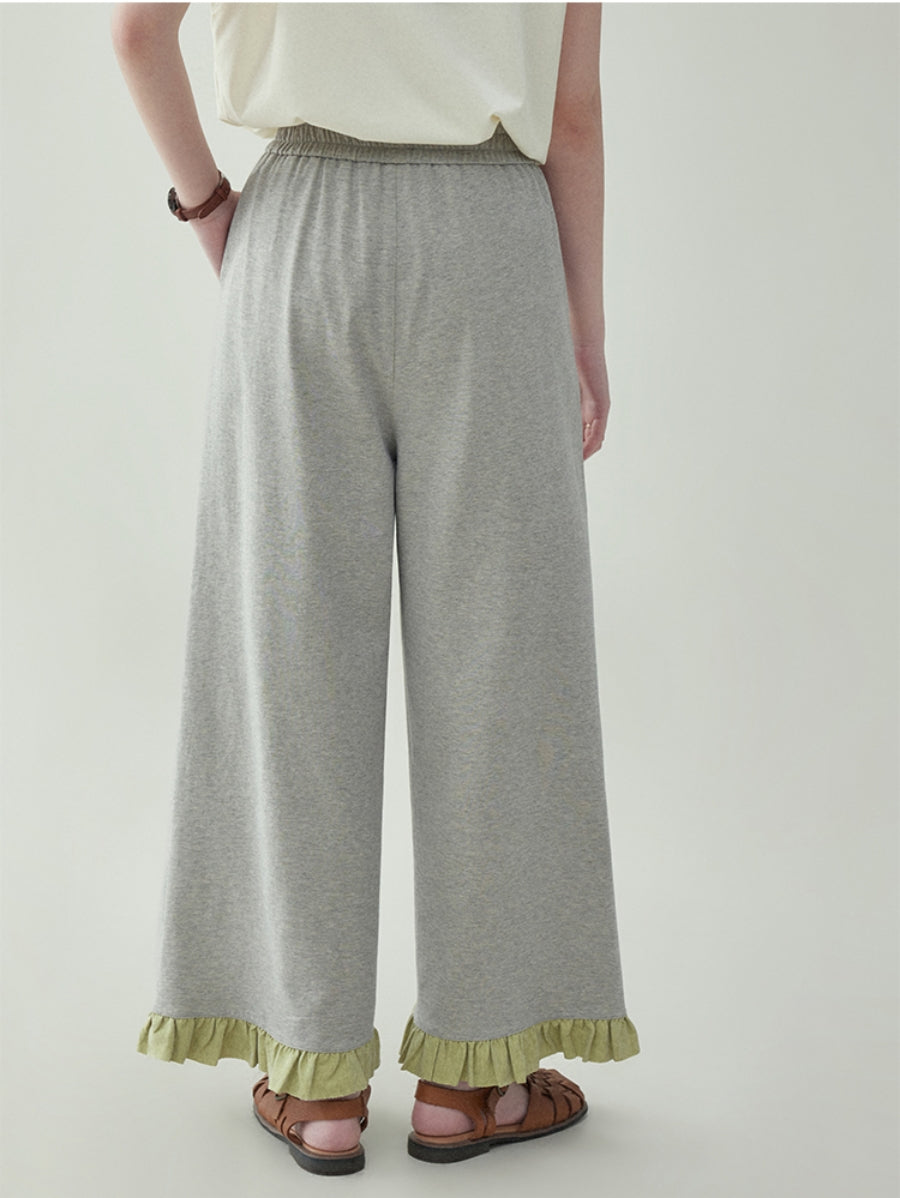 Frill Panel Wide-Leg Pants　X3230