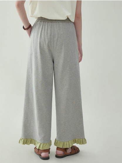 Frill Panel Wide-Leg Pants　X3230