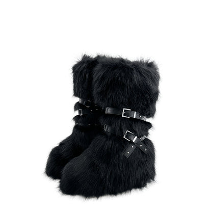 Fur Long Platform Snow Boots　X3423