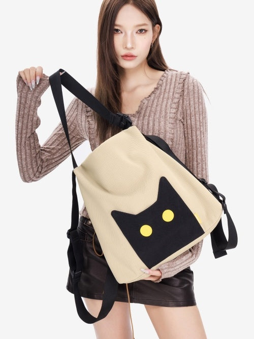 Black Cat 2WAY Tote Backpack　X3534