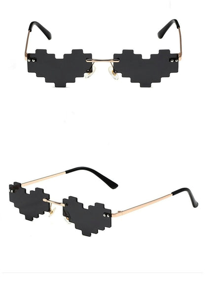 Pixelated Zigzag Frame Sunglasses X3599
