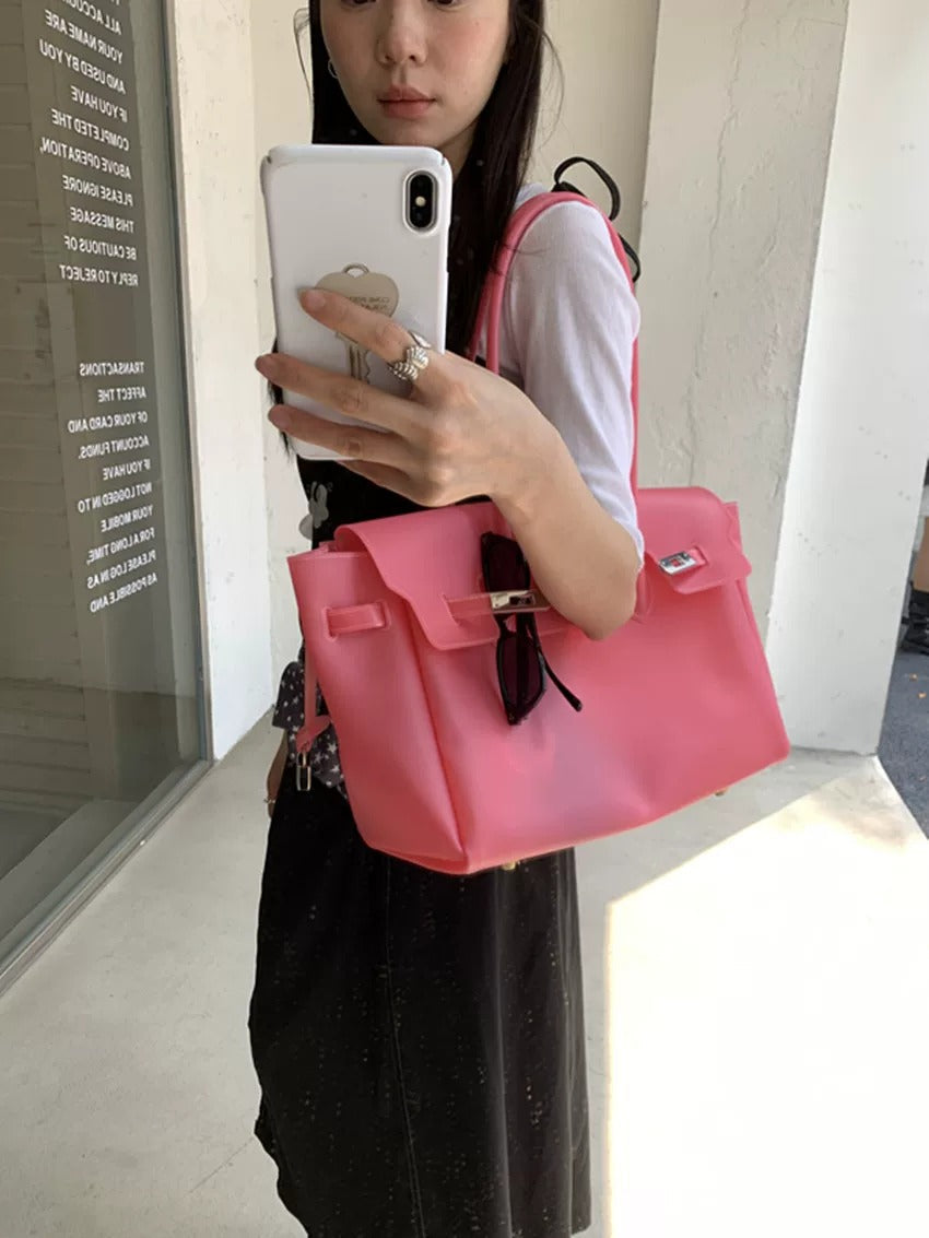 Jelly Turn-Lock Tote Bag X3560