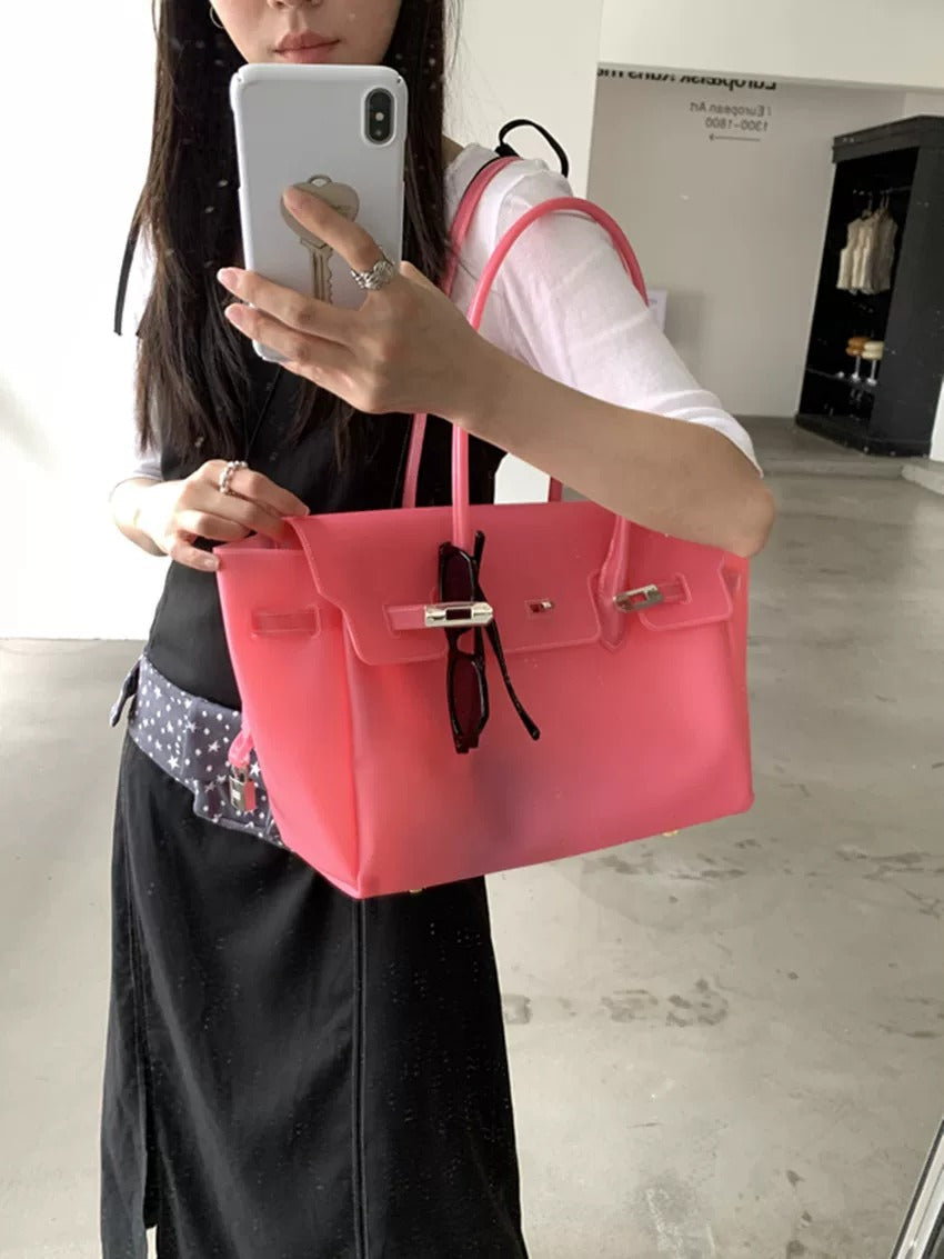 Jelly Turn-Lock Tote Bag X3560