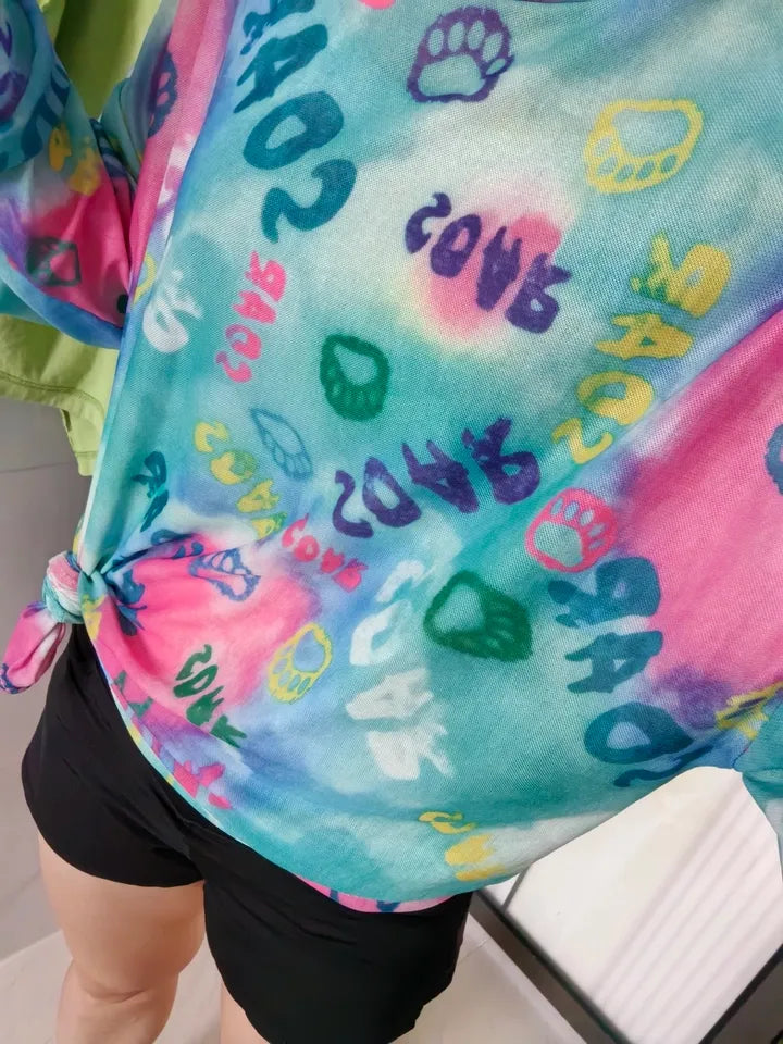 Tie-Dye Print Long Sleeve T-Shirt X3616