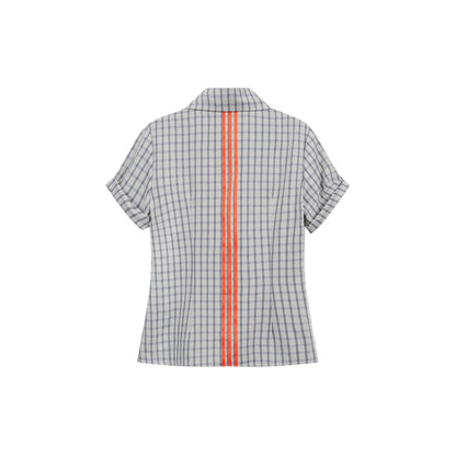 Original Korean-Style Plaid Short Sleeve Shirt X3573