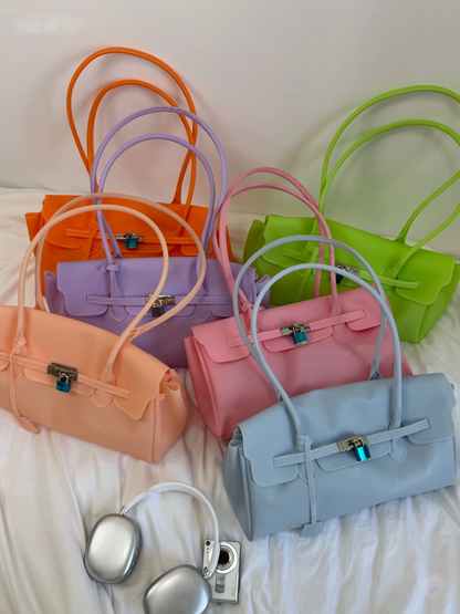 Jelly TPU East-West Padlock Bag X3564