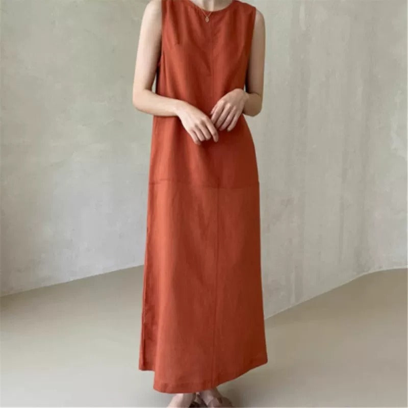 Loose Plus Size Sleeveless Dress X3619