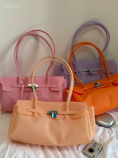 Jelly TPU East-West Padlock Bag X3564