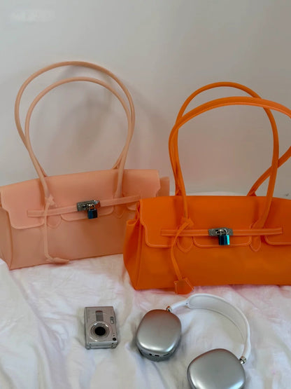 Jelly TPU East-West Padlock Bag X3564
