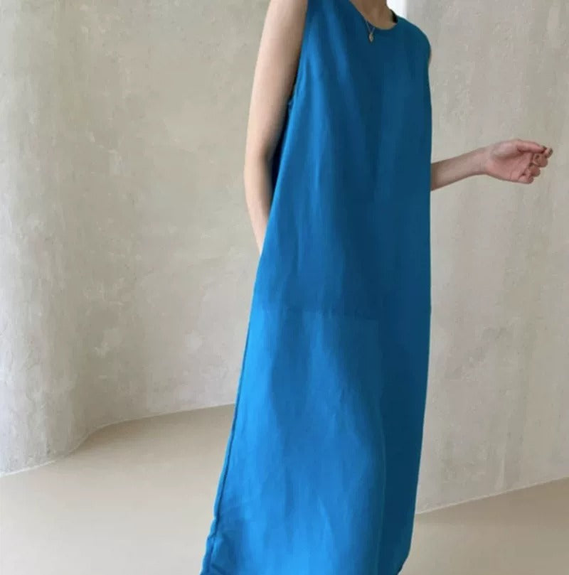 Loose Plus Size Sleeveless Dress X3619