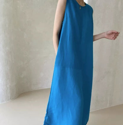 Loose Plus Size Sleeveless Dress X3619