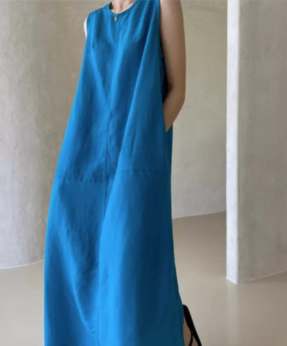 Loose Plus Size Sleeveless Dress X3619
