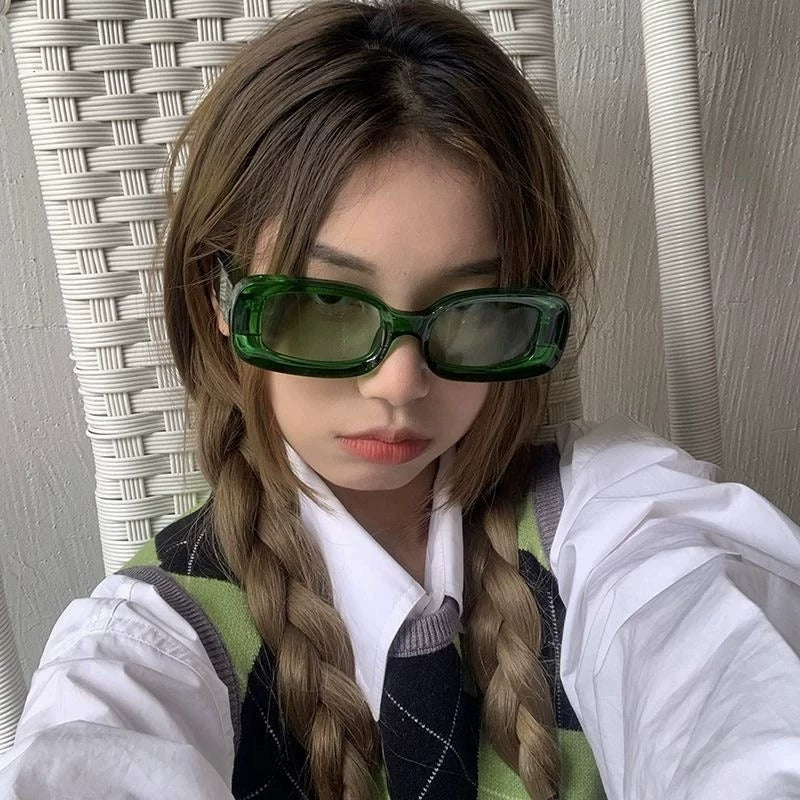 Cyberpunk Y2K Jelly Color Thick Square Frame Sunglasses X3598