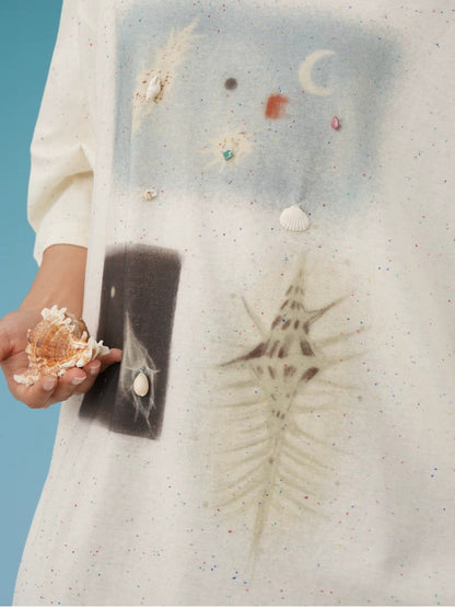 Print Oversized Short Sleeve T-Shirt X3575