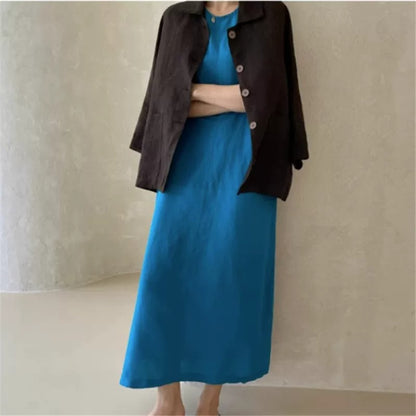 Loose Plus Size Sleeveless Dress X3619
