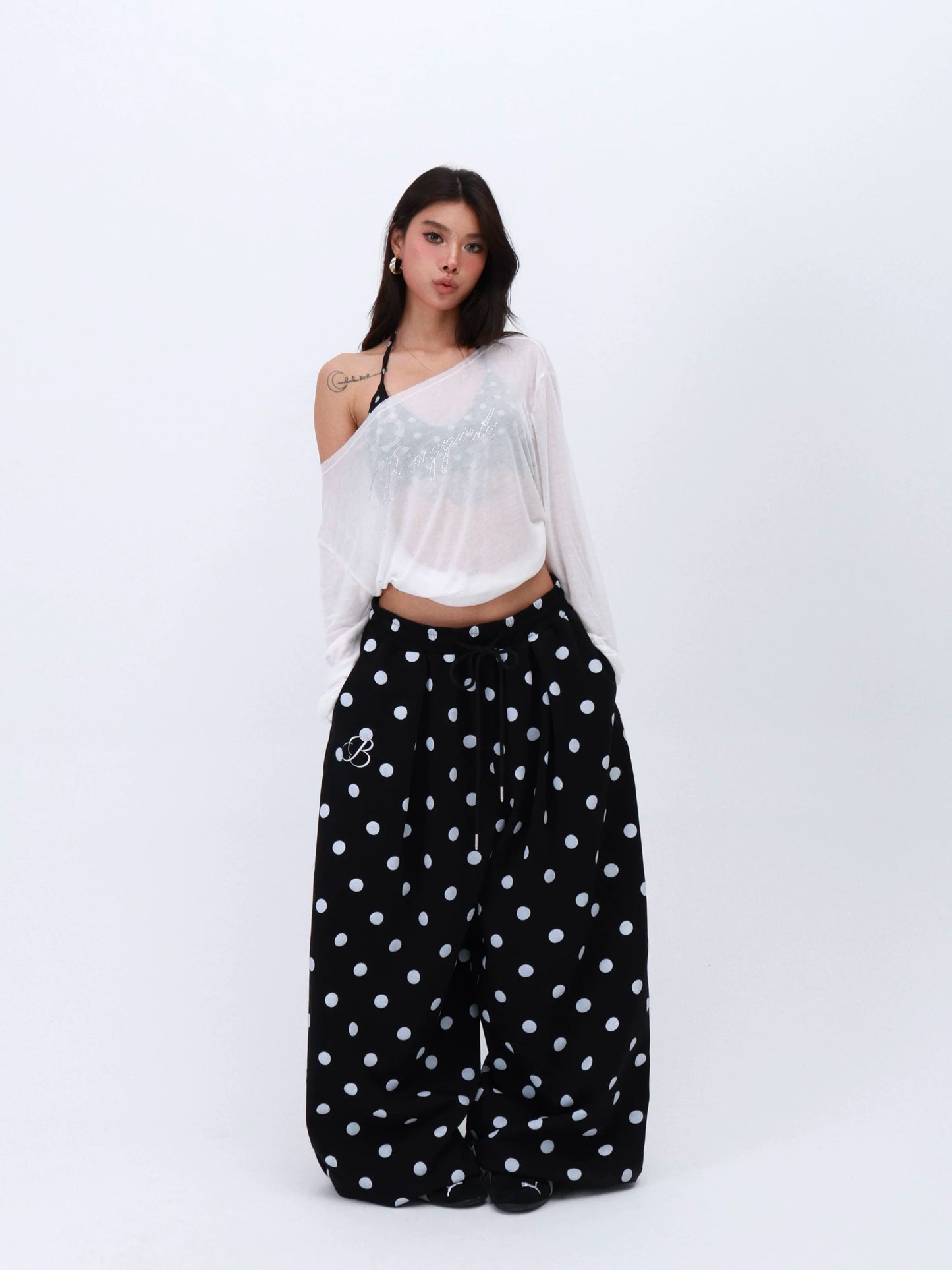 American Polka Dot Casual Pants　X3631